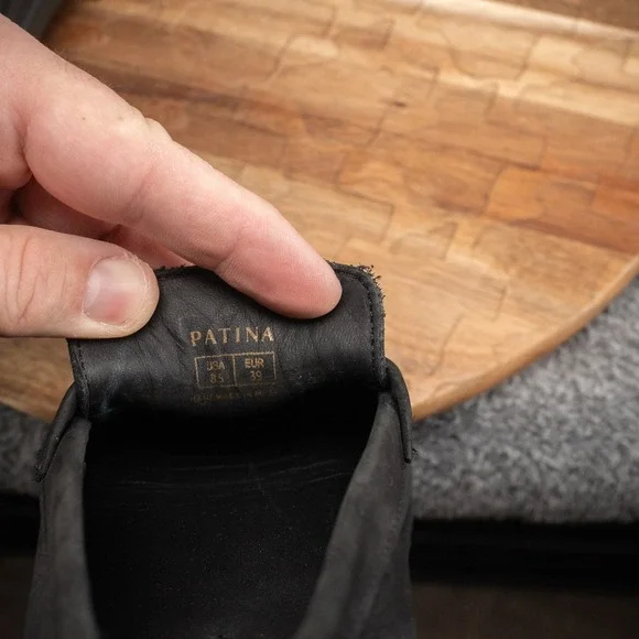 Patina Women's Black Loafer, Chunky, Heel, Suede/Leather. Size 8.5 - Picture 7 of 8